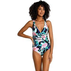 La Blanca Women's Multi Strap Cross Back One Piece Swimsuit Size‎ 4,Beach,NEW